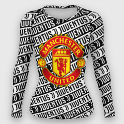Рашгард женский Манчестер Юнайтед x ювентус паттерн, цвет: 3D-принт