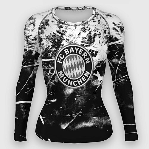 Женский рашгард Bayern Mnchen черно белая бумага / 3D-принт – фото 1