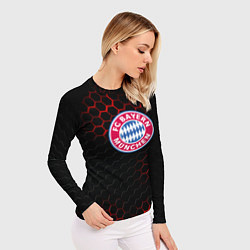 Рашгард женский Бавария Мюнхен текстура соты, цвет: 3D-принт — фото 2