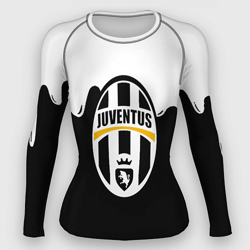 Женский рашгард Juventus капли красок / 3D-принт – фото 1