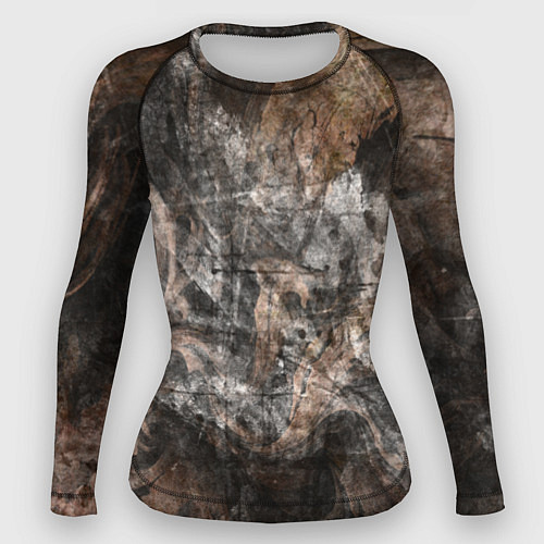 Женский рашгард Абстракция - brown darkness / 3D-принт – фото 1