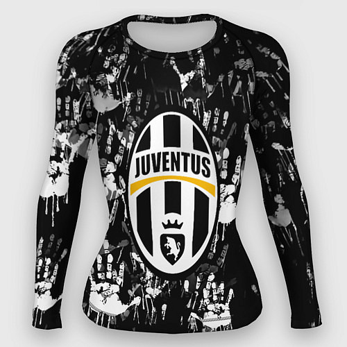 Женский рашгард Ювентус текстура руки краски / 3D-принт – фото 1
