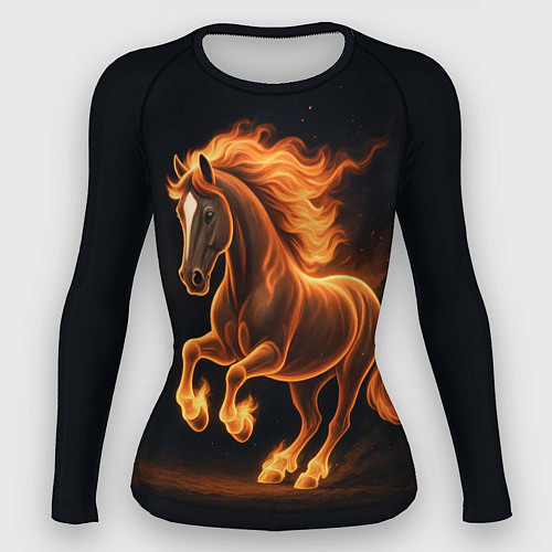 Женский рашгард Китайский огненный жеребец / 3D-принт – фото 1