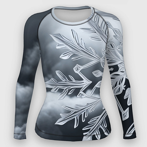 Женский рашгард Снежинка на черно белое / 3D-принт – фото 1