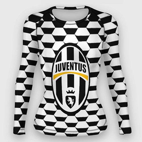 Женский рашгард Juventus геометрия черно белая / 3D-принт – фото 1