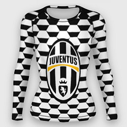 Женский рашгард Juventus геометрия черно белая