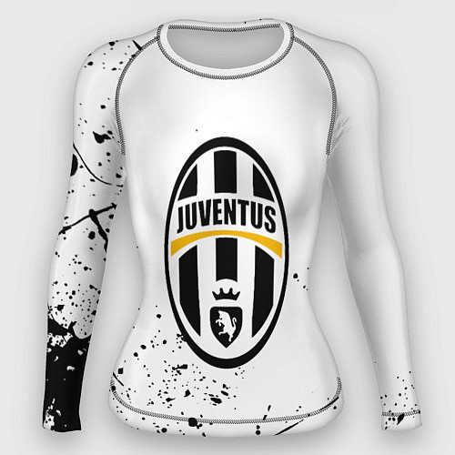 Женский рашгард Ювентус черные краски всплеск / 3D-принт – фото 1