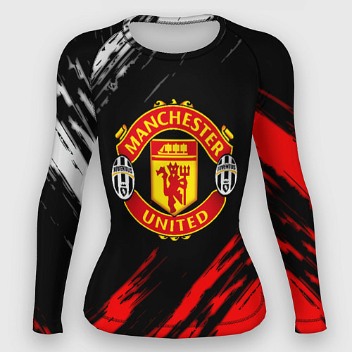 Женский рашгард Манчестер Юнайтед x Ювентус краски / 3D-принт – фото 1