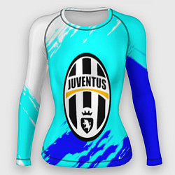 Женский рашгард Ювентус краски штрихи текстура
