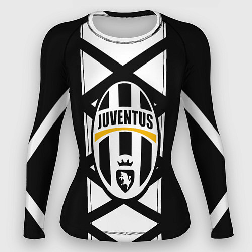 Женский рашгард Ювентус геометрия полосы линии / 3D-принт – фото 1