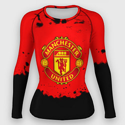 Рашгард женский Манчестер Юнайтед краски брызги, цвет: 3D-принт