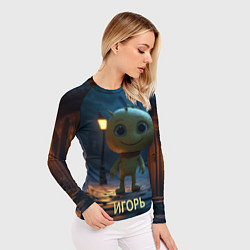 Рашгард женский Мем игорь, цвет: 3D-принт — фото 2