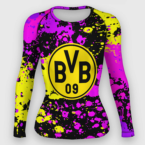 Женский рашгард Borussia абстрактные краски текстура / 3D-принт – фото 1