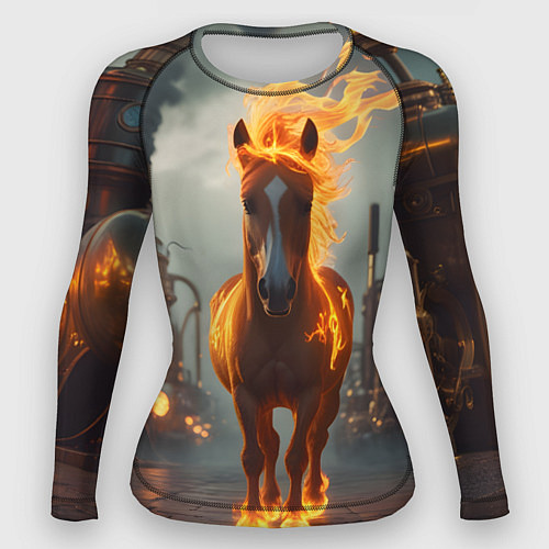 Женский рашгард Стимпанк и огненная лошадь / 3D-принт – фото 1
