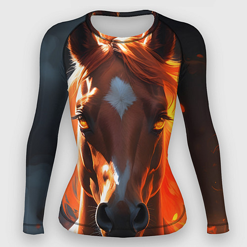 Женский рашгард Завораживающая огненная лошадь / 3D-принт – фото 1