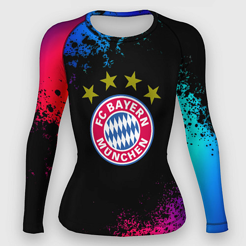 Женский рашгард Бавария Мюнхен краски неон градиент / 3D-принт – фото 1