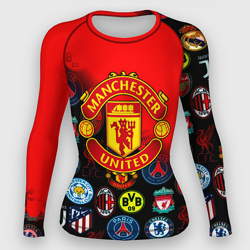Женский рашгард Манчестер Юнайтед логотипы команд / 3D-принт – фото 1