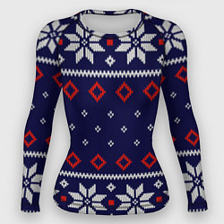 Женский рашгард Вязаный новогодний узор