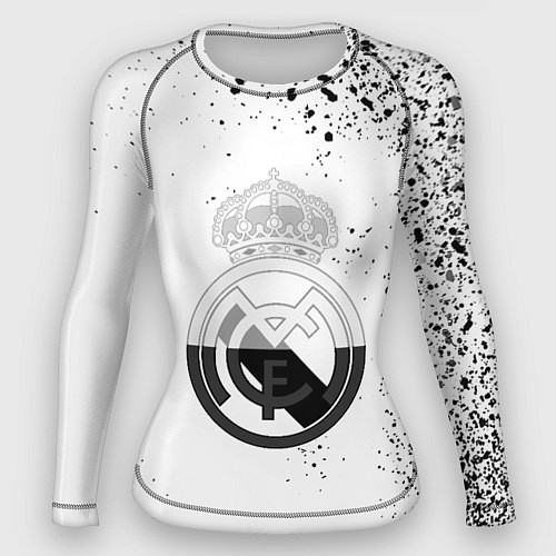 Женский рашгард Реал Мадрид черно белые краски / 3D-принт – фото 1