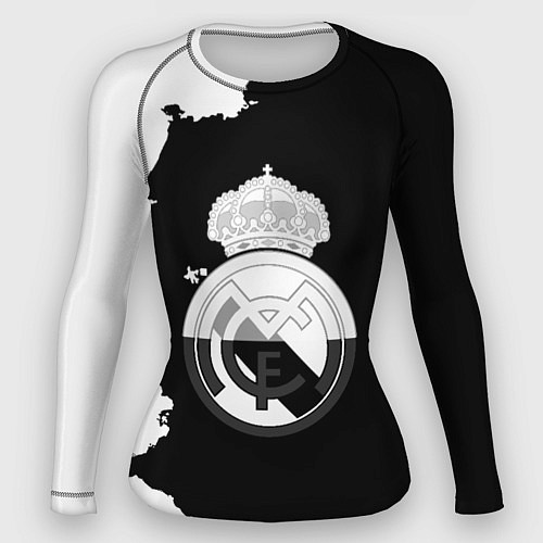 Женский рашгард Реал Мадрид черно белые краски / 3D-принт – фото 1