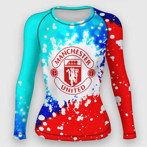 Женский рашгард Манчестер Юнайтед неон / 3D-принт – фото 1