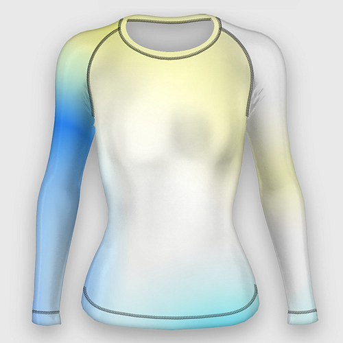 Женский рашгард Color yellow blue white / 3D-принт – фото 1