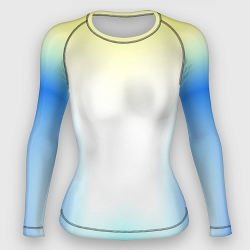 Женский рашгард Color yellow blue white / 3D-принт – фото 1