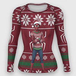 Женский рашгард Человек паук в вязаном свитере - новый год