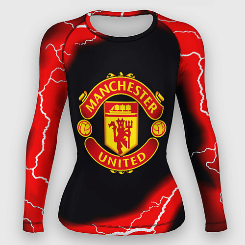 Женский рашгард Манчестер Юнайтед шторм молнии / 3D-принт – фото 1