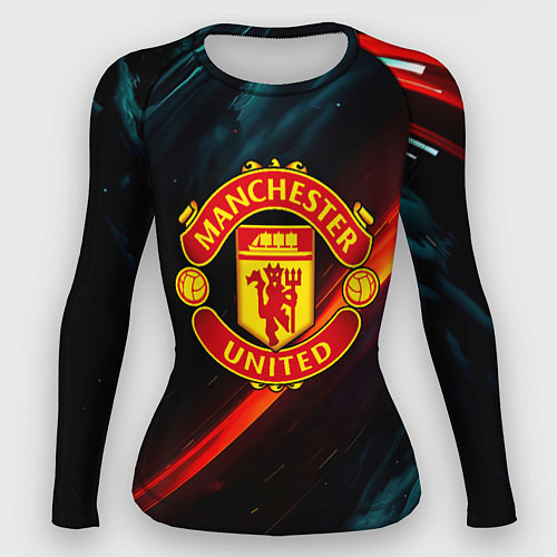 Женский рашгард Манчестер Юнайтед абстракция / 3D-принт – фото 1