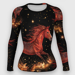 Женский рашгард Огненные лошади - паттерн