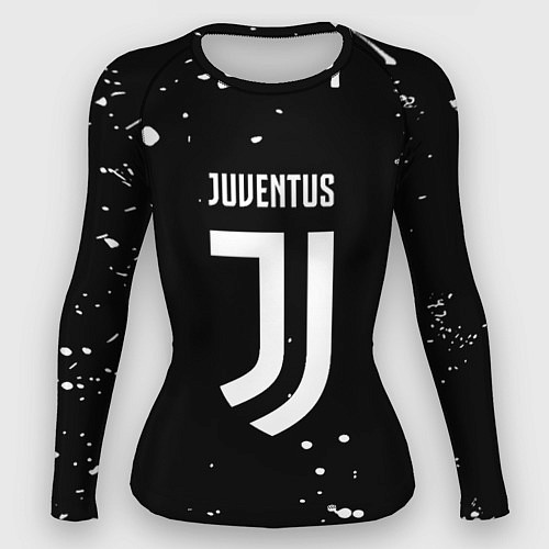 Женский рашгард Ювентус белые брызги красок / 3D-принт – фото 1