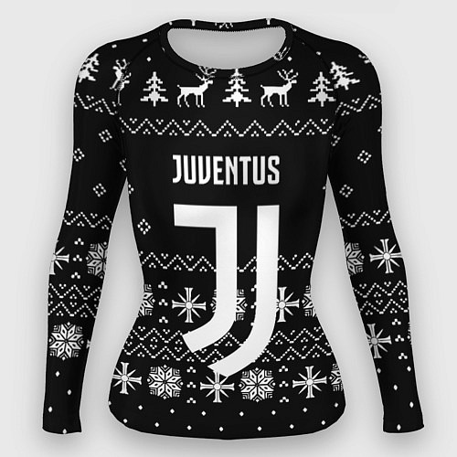 Женский рашгард Ювентус новый год текстура / 3D-принт – фото 1