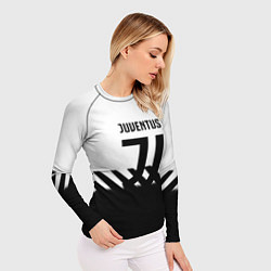 Рашгард женский Ювентус полосы геометрия линии, цвет: 3D-принт — фото 2