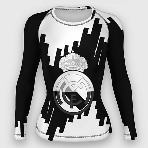 Женский рашгард Реал Мадрид белая геометрия / 3D-принт – фото 1
