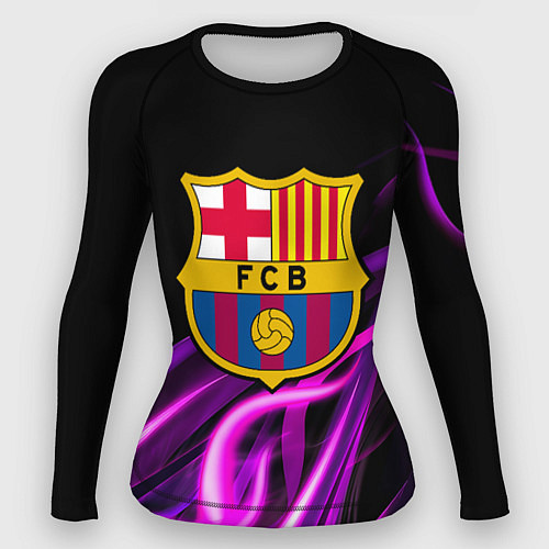 Женский рашгард Барселона неоновый огонь текстура / 3D-принт – фото 1