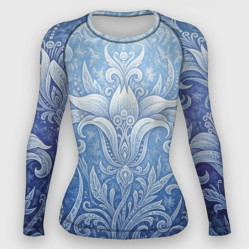 Женский рашгард Ледяной цветочный орнамент / 3D-принт – фото 1