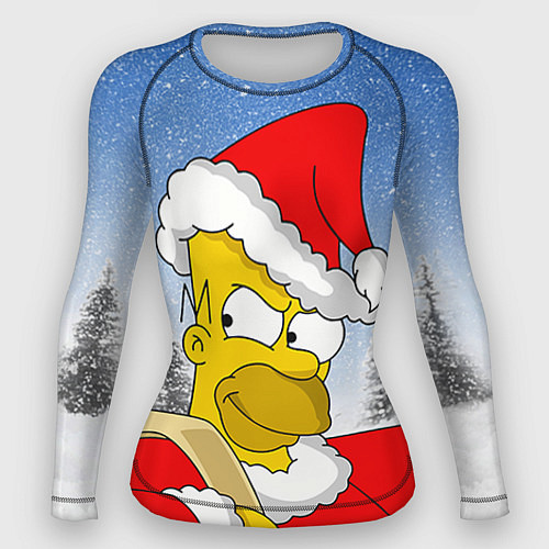 Женский рашгард Санта Гомер / 3D-принт – фото 1