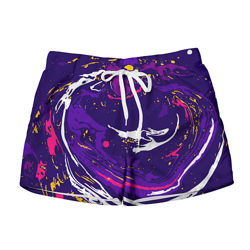 Женские шорты Фиолетовый акрил / 3D-принт – фото 1