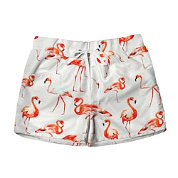 Женские шорты Оранжевые фламинго
