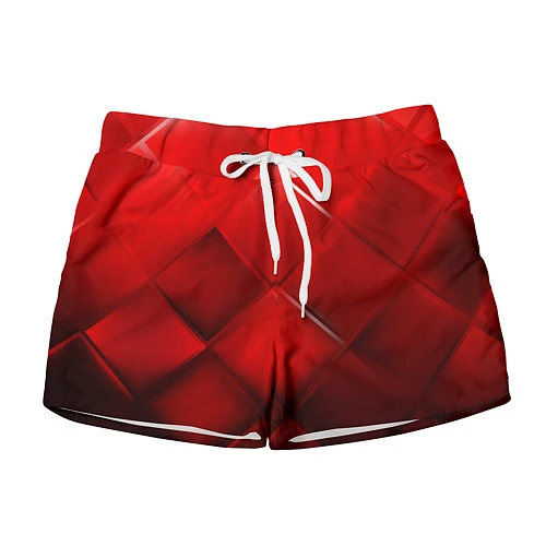 Женские шорты Red squares / 3D-принт – фото 1