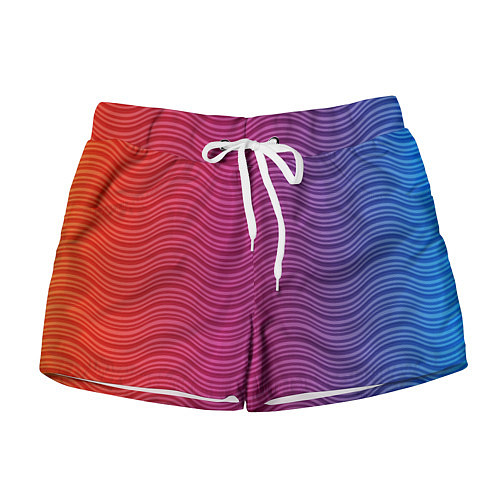 Женские шорты Цветные волны / 3D-принт – фото 1