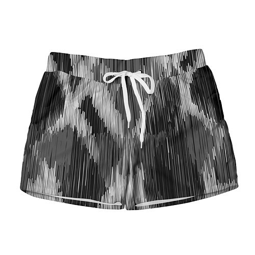Женские шорты Черно-белая штриховка / 3D-принт – фото 1