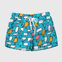 Женские шорты Говорящие птички