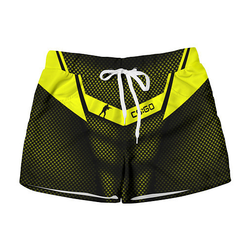 Женские шорты CS:GO Yellow Carbon / 3D-принт – фото 1