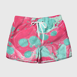 Шорты женские Watercolor: Pink & Turquoise, цвет: 3D-принт