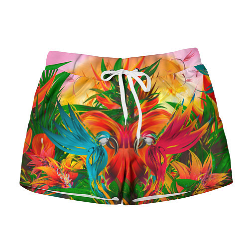 Женские шорты Яркие тропики / 3D-принт – фото 1