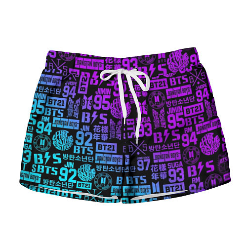 Женские шорты BTS Logos / 3D-принт – фото 1