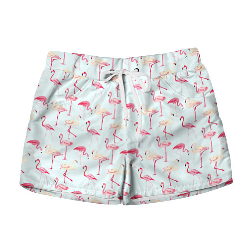 Женские шорты Фламинго / 3D-принт – фото 1