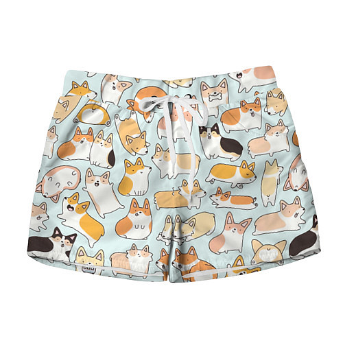 Женские шорты Милые корги / 3D-принт – фото 1